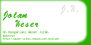jolan weser business card